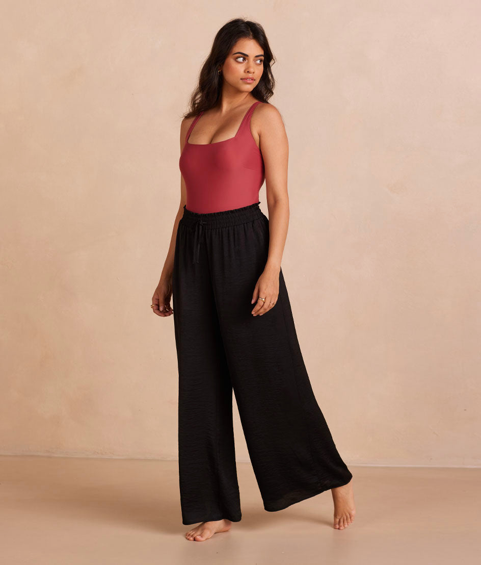 The Silky Luxe Palazzo Pants with Ties - Main