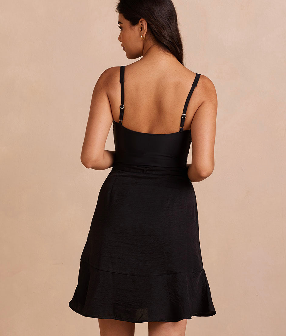 The Silky Luxe Short Beach to Brunch Wrap Skirt - Sea Urchin