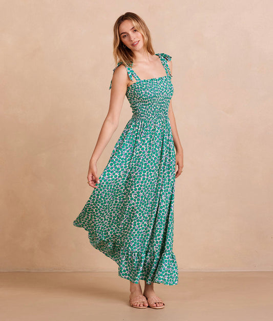 The Silky Luxe Smocked Maxi Dress - Main