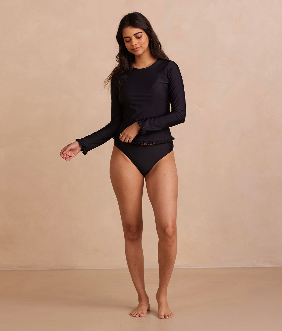 The Waterside Ruffle Rash Guard - Sea Urchin