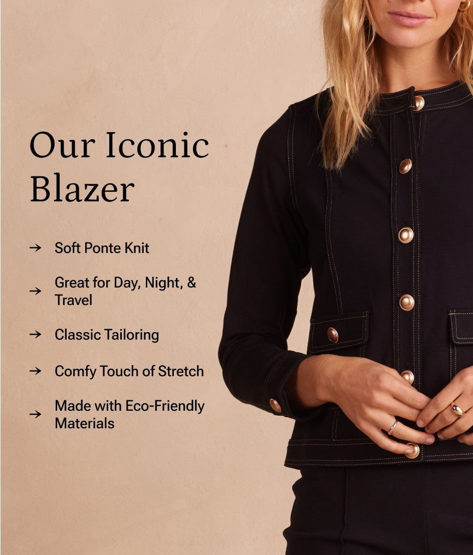 The Icon Ponte Jacket - White Sand