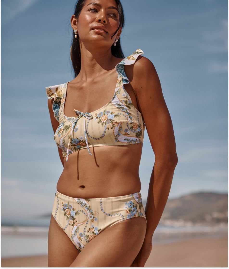 The Classic Mid-Rise Bikini Bottom - Ribbon Cascade