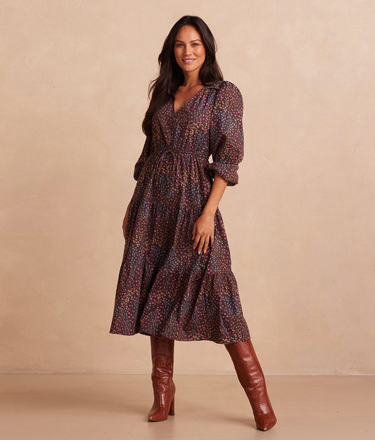 The Countryside Poplin Button Down Midi Dress - Main