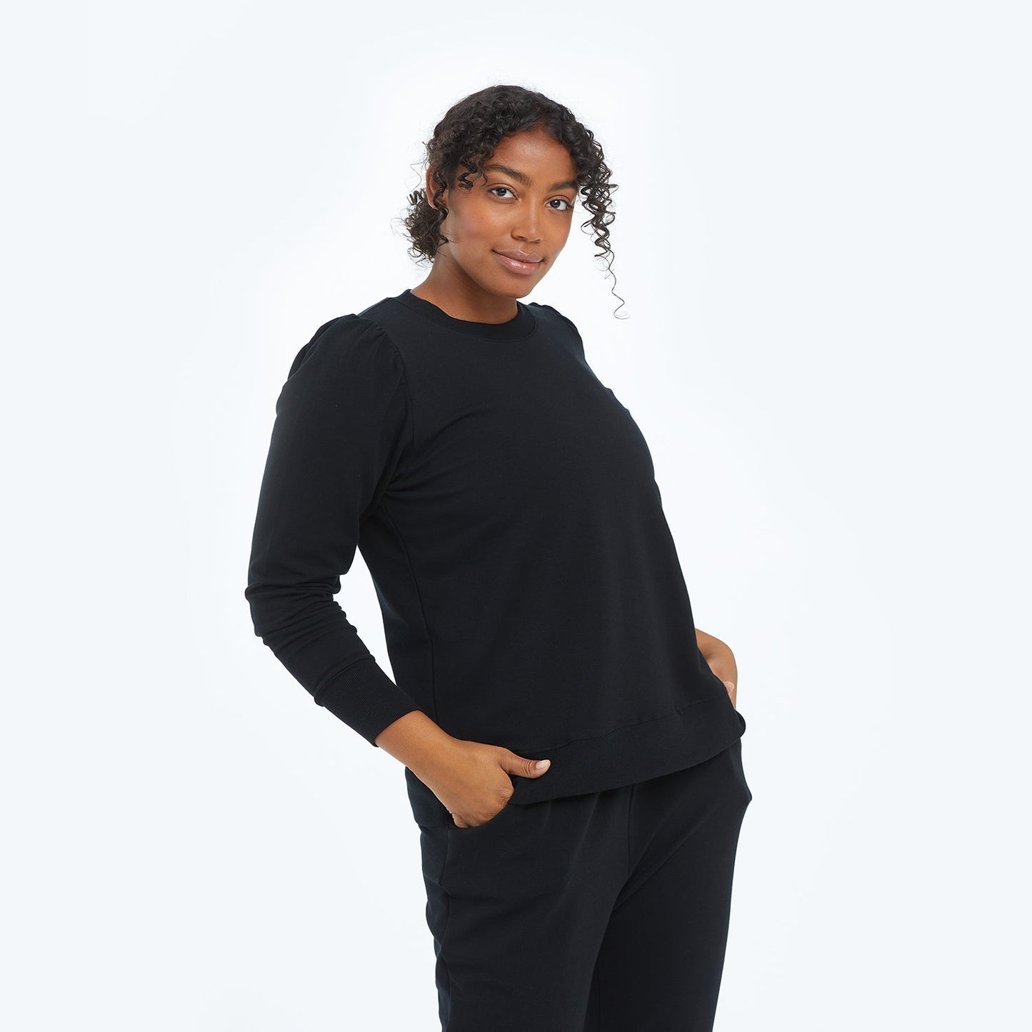 The Softest French Terry Puff Sleeve Pullover - Main