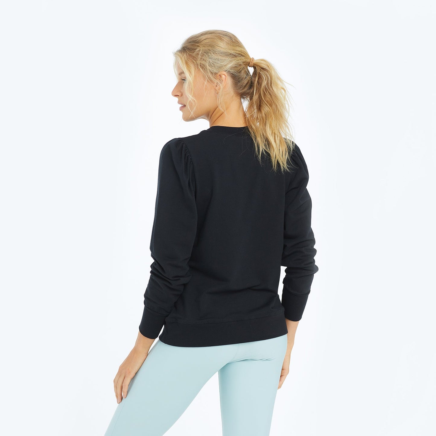 The Softest French Terry Puff Sleeve Pullover - Sea Urchin
