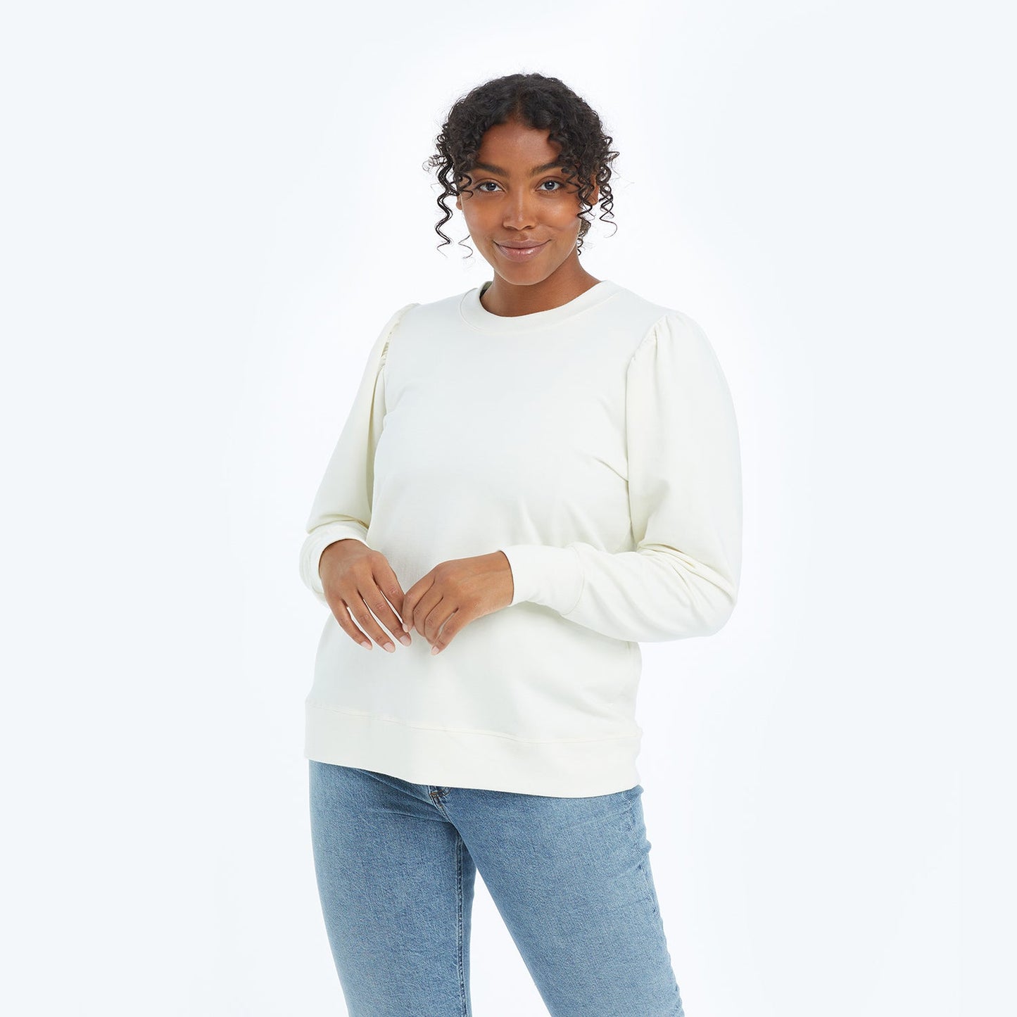 The Softest French Terry Puff Sleeve Pullover - Main