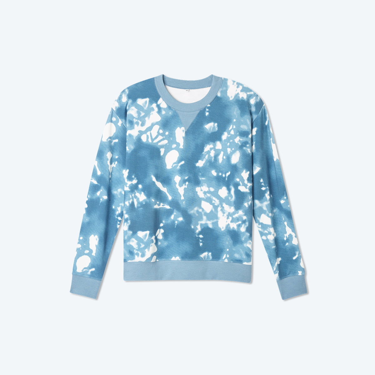 The Softest French Terry Relaxed Crew - Blue Horizon Tie Dye
