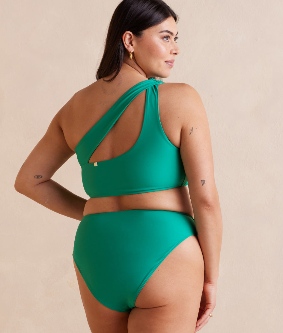 The Ruched Sidestroke Bikini Top - Seaglass