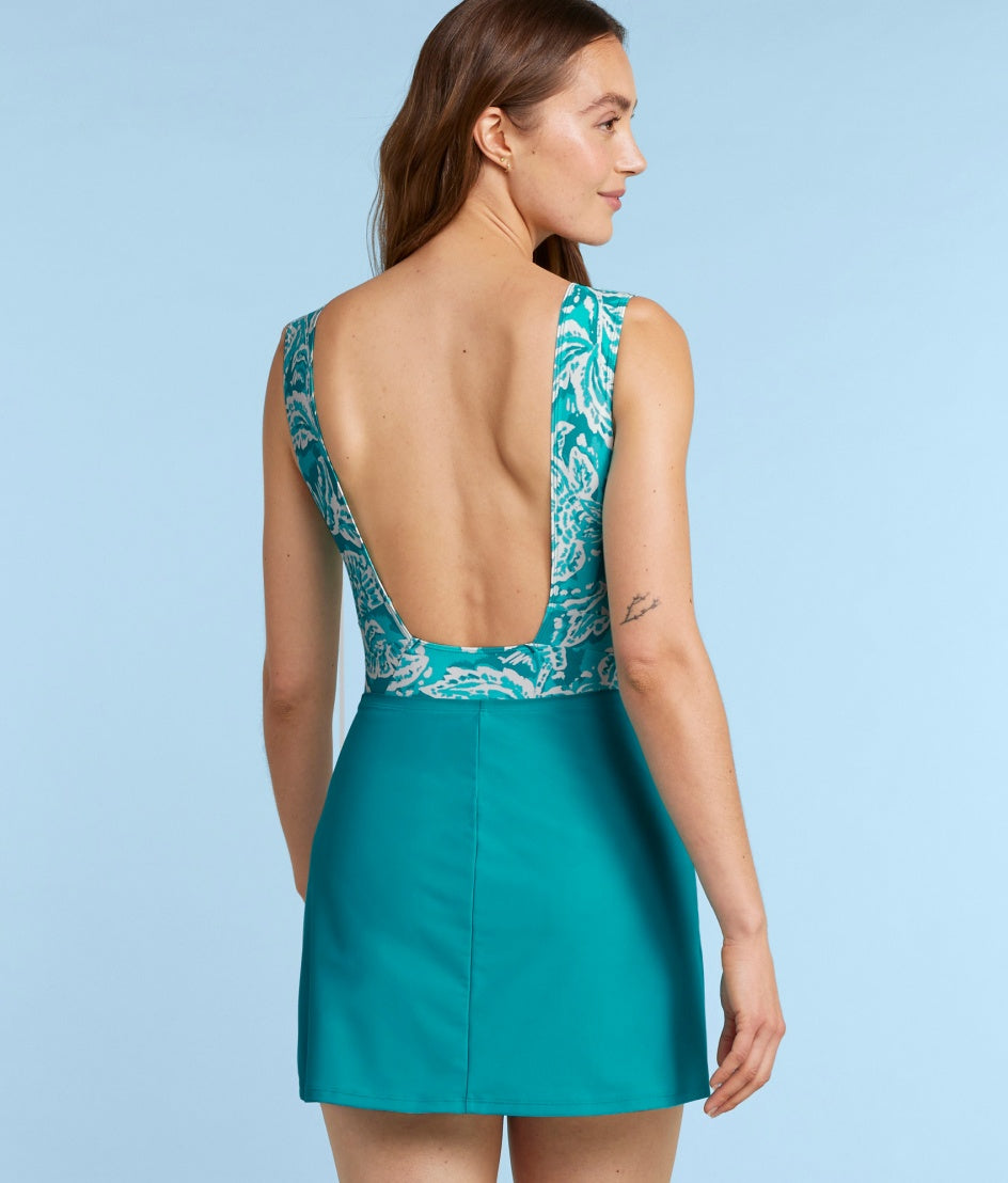 The Ruched Swim Skirt - Harbor