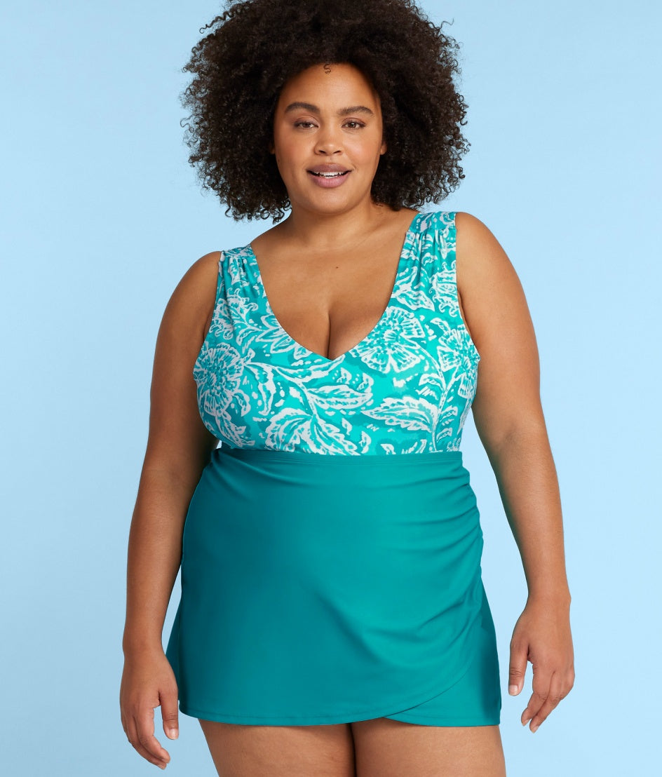The Ruched Swim Skirt - Harbor