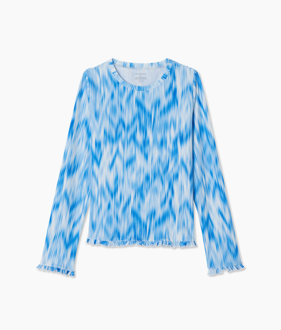 The Waterside Ruffle Rash Guard - Bali Breeze