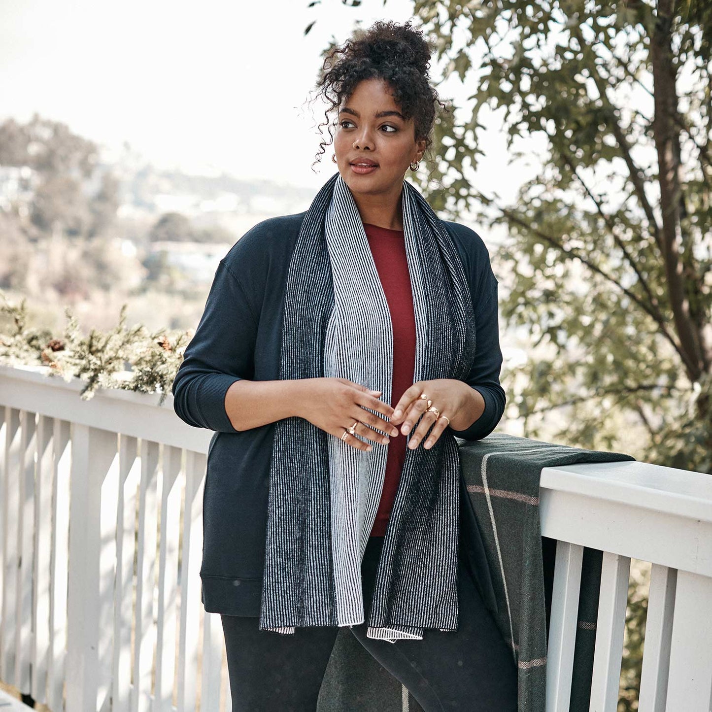 The Coziest Cashmere Blend Ribbed Scarf - Main