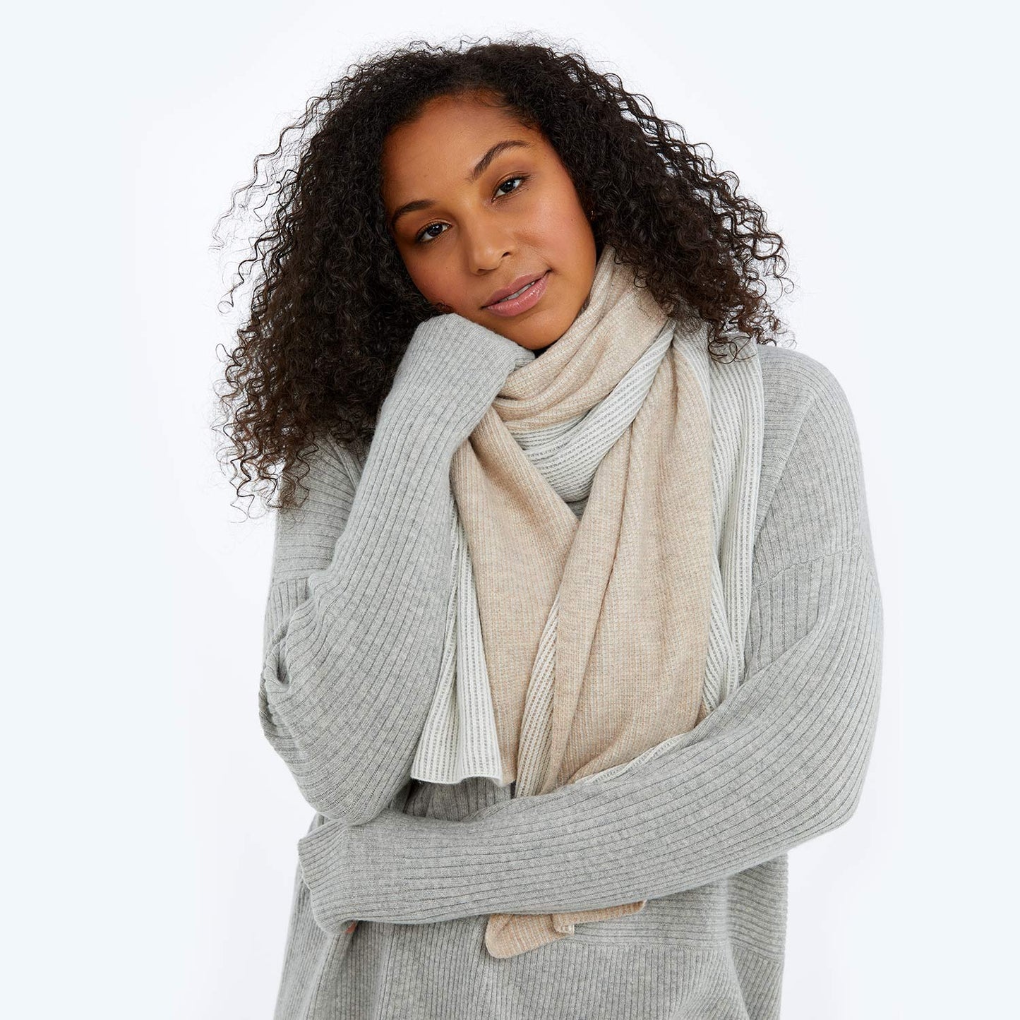 The Coziest Cashmere Blend Ribbed Scarf - Main