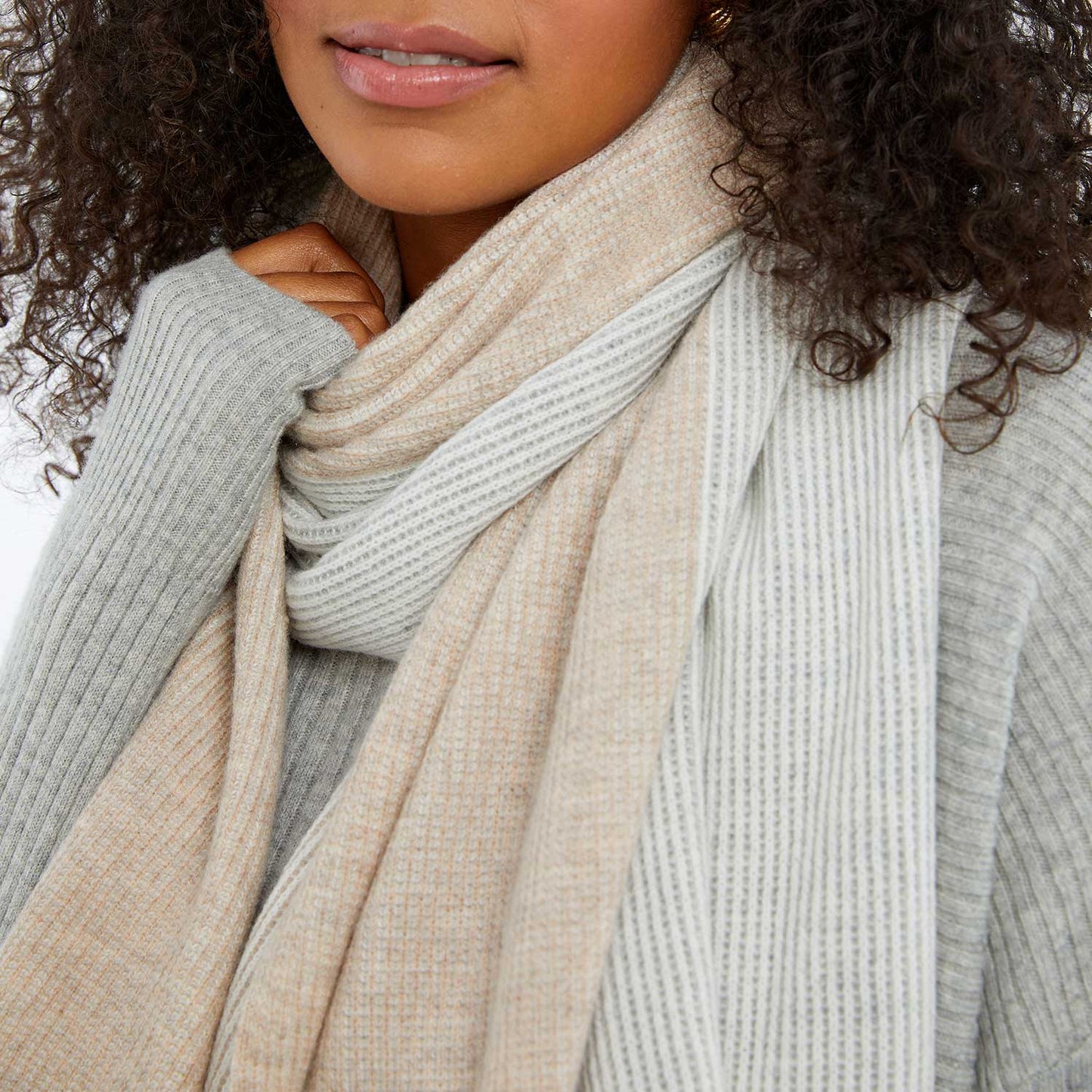The Coziest Cashmere Blend Ribbed Scarf - Main