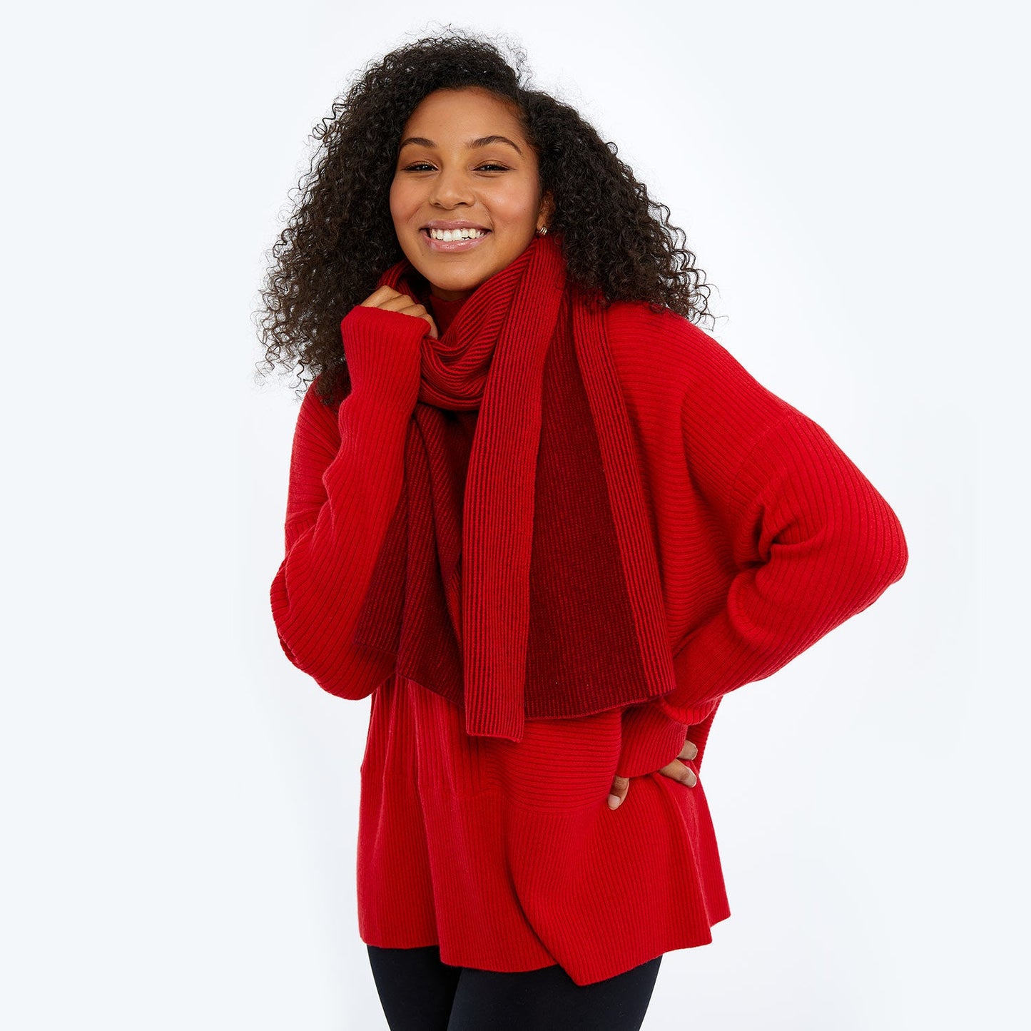 The Coziest Cashmere Blend Ribbed Scarf - Main