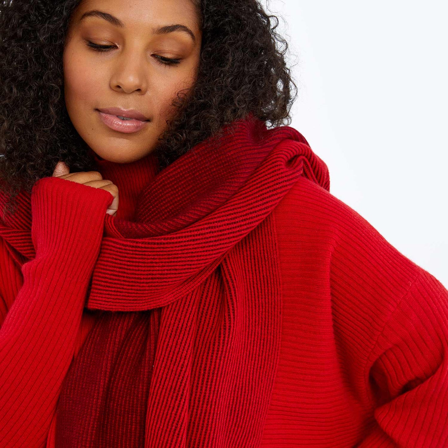 The Coziest Cashmere Blend Ribbed Scarf - Main