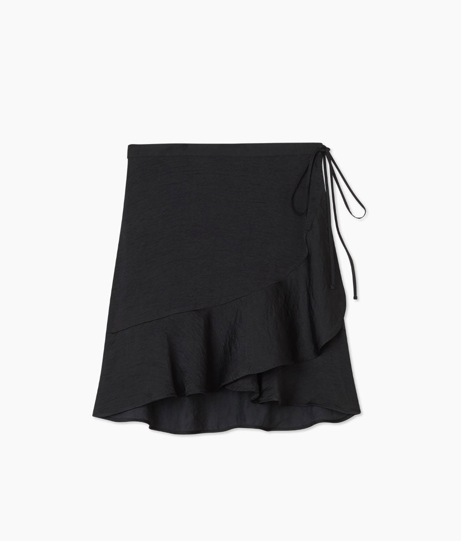 The Silky Luxe Short Beach to Brunch Wrap Skirt - Sea Urchin