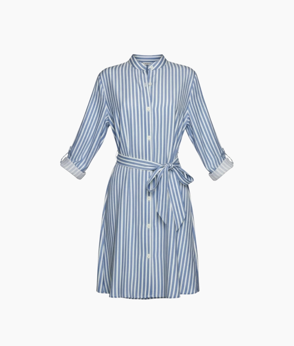 The Silky Luxe Short Effortless Shirtdress Cover-Up - Newport Stripe