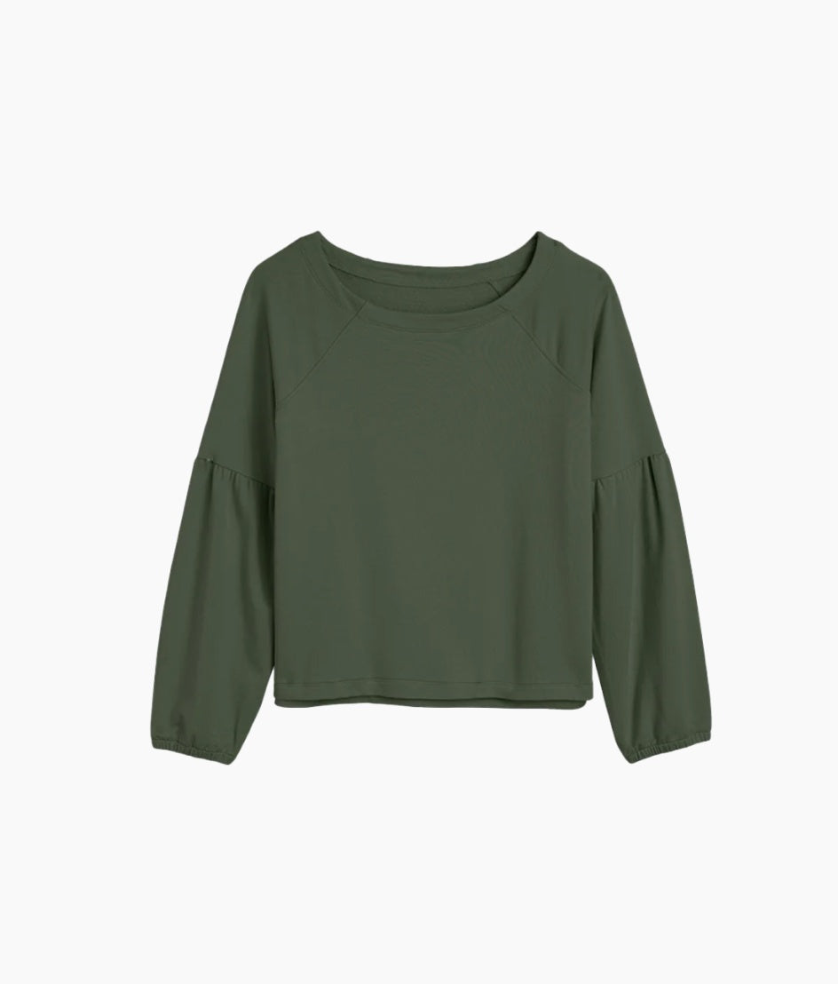 The Softest French Terry Boatneck Pullover - Olive