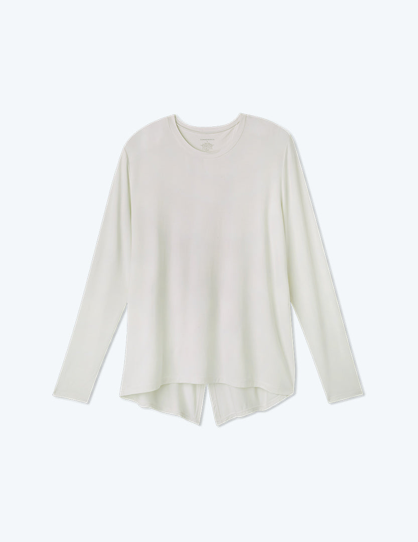 The Convertible Split Back Long Sleeve - White Sand