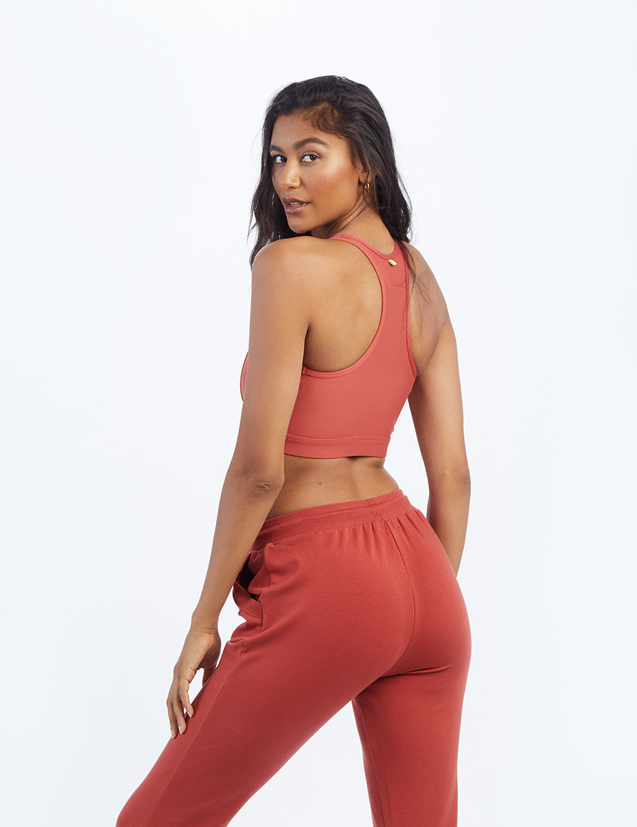 The Midi Sports Bra - Terracotta