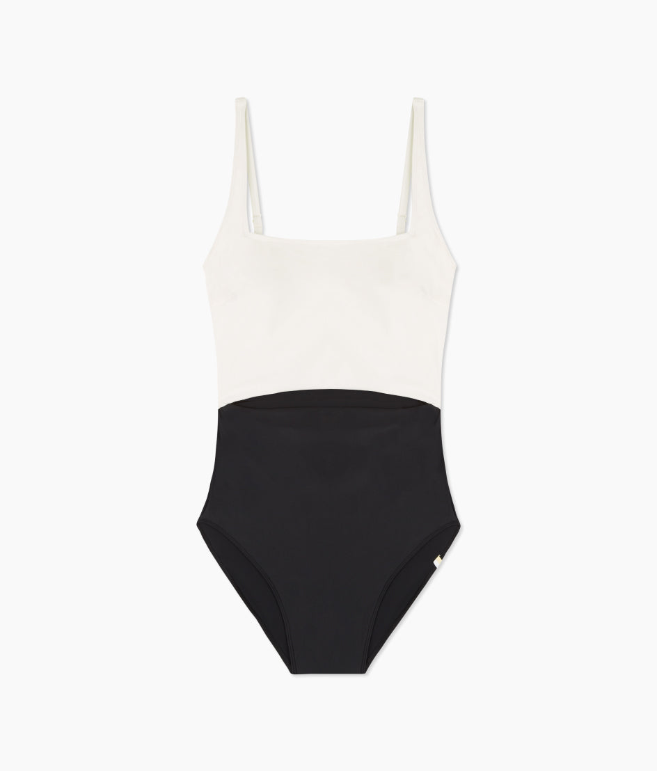 The Canal Cutout One-Piece - Sea Urchin & White Sand