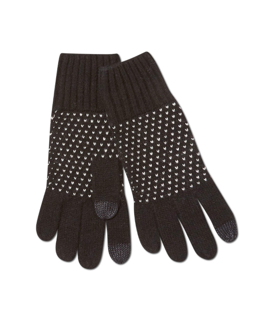 The Luxe Cashmere Blend Mix Stitch Gloves - Sea Urchin & White Sand