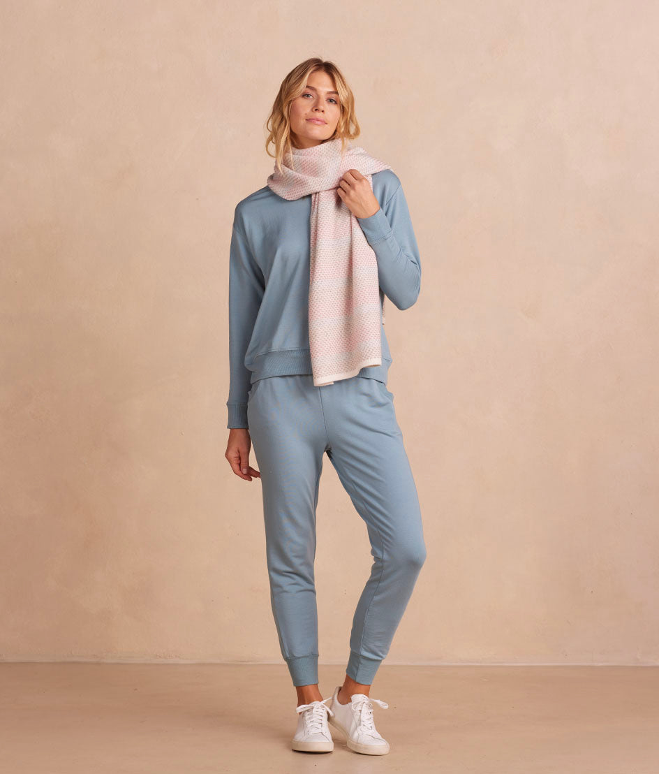 The Coziest Cashmere Blend Soft Stripe Scarf - Pastel Soft Stripe