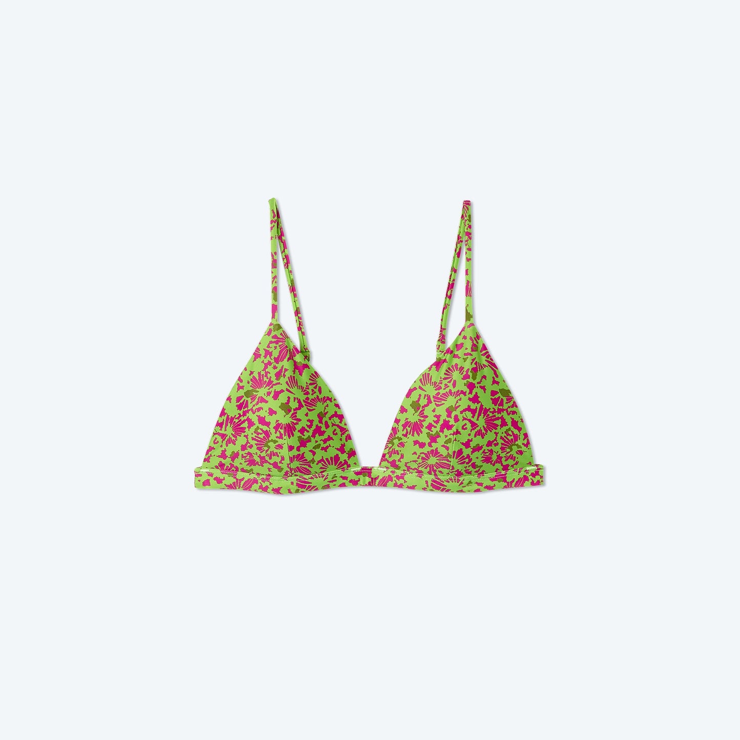 The Triangle Bikini Top - Lime Brushstroke