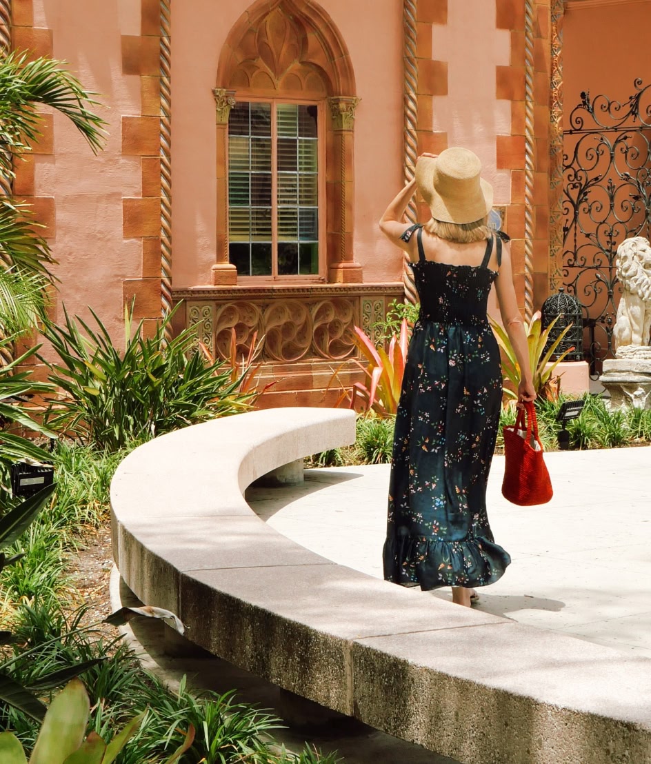 The Silky Luxe Smocked Maxi Dress - Celestial Floral in Deep Sea