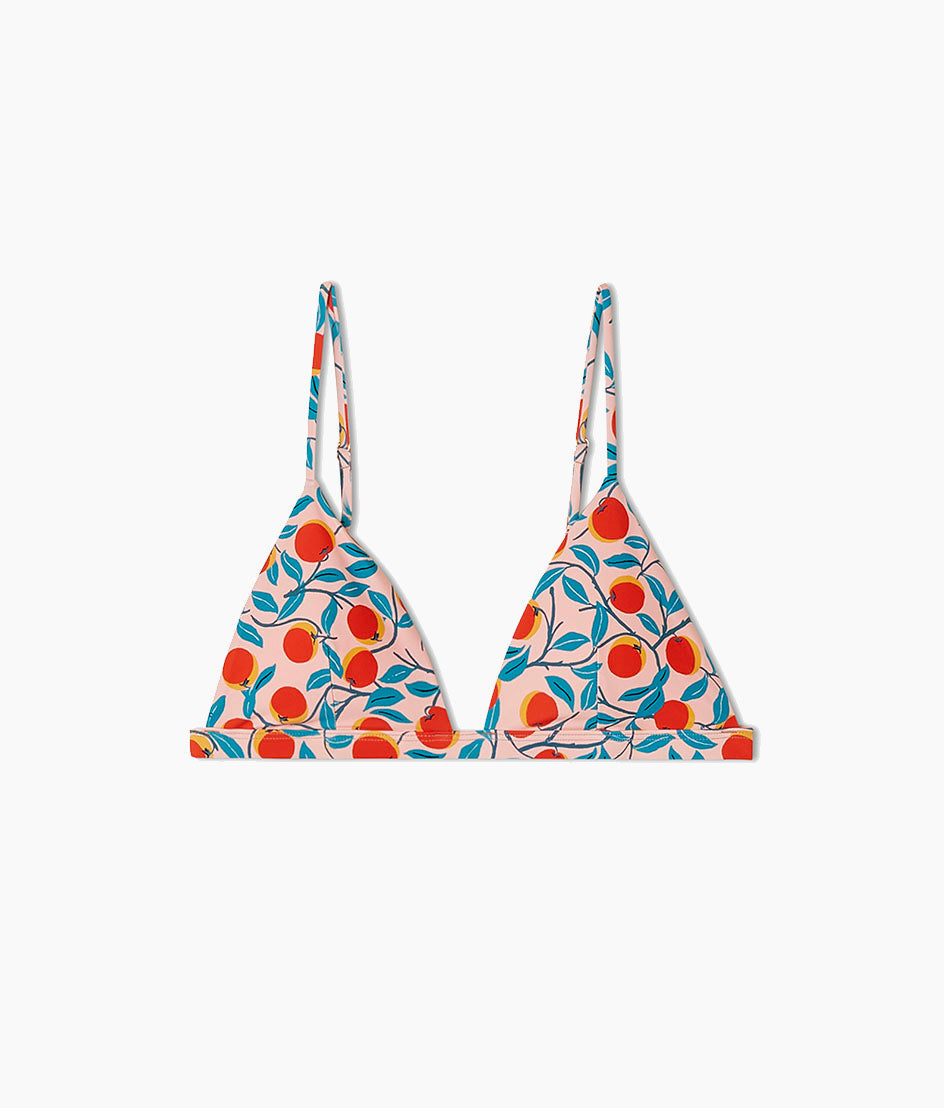 The Triangle Bikini Top - Pink Nectarine Orchard