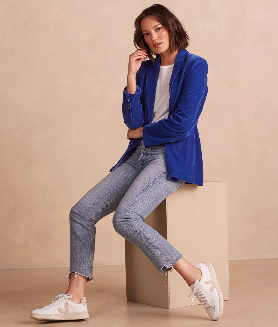 The Sustainable Velvet Collection Blazer - Imperial