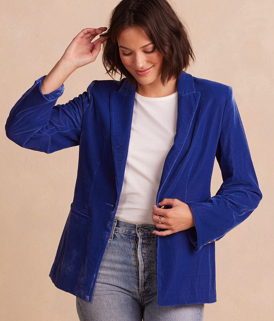 The Sustainable Velvet Collection Blazer - Imperial