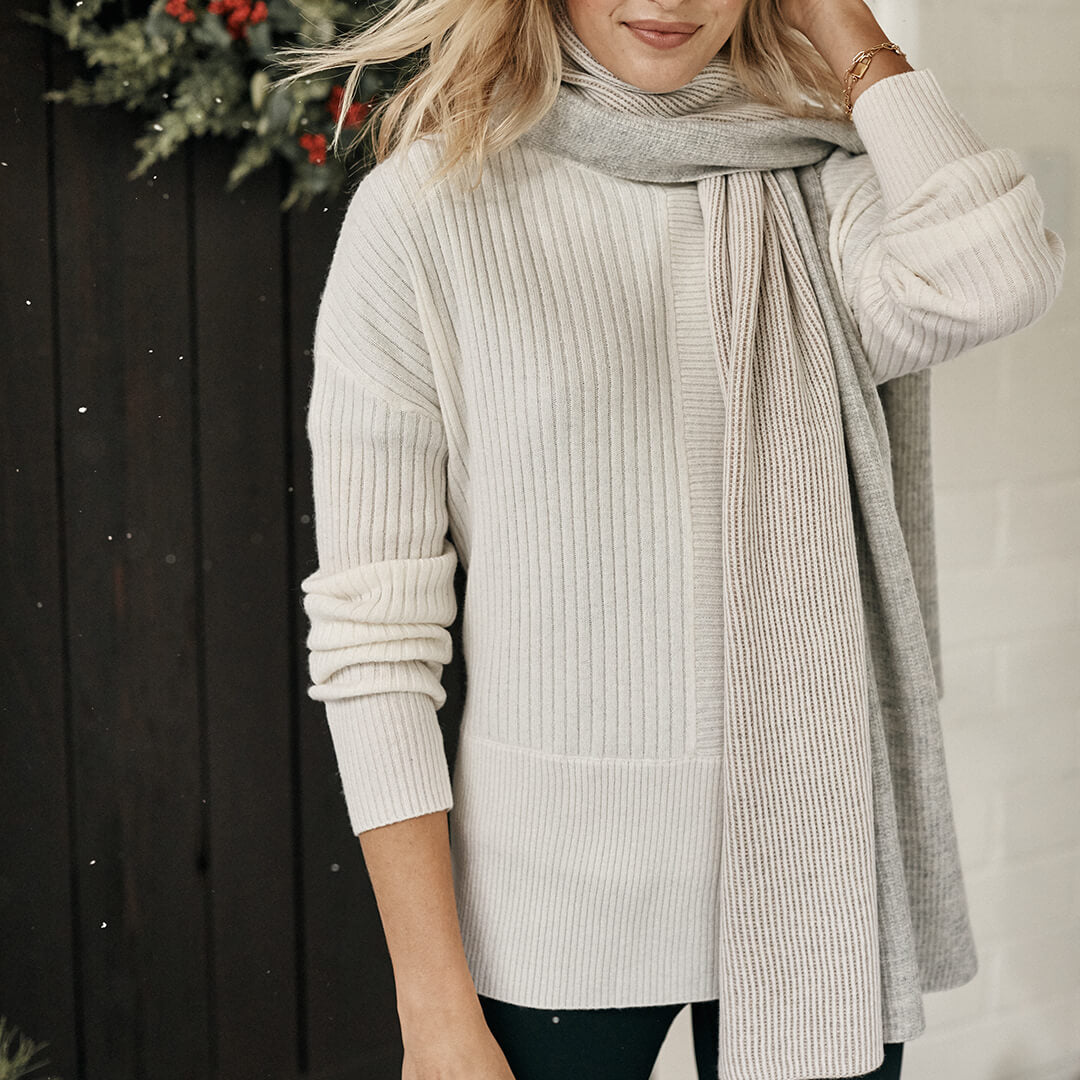 The Luxe Cashmere Blend Funnel Neck Sweater - Main