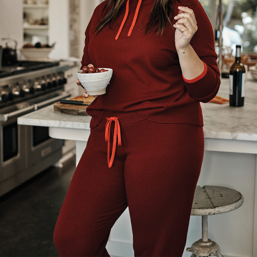 The Coziest Cashmere Blend Jogger - Pinot & Lava