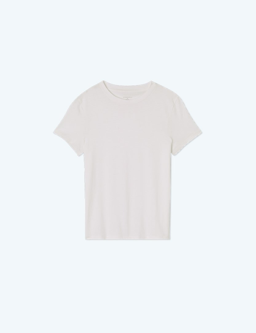 The Luxe Pima Fitted Tee - White Sand
