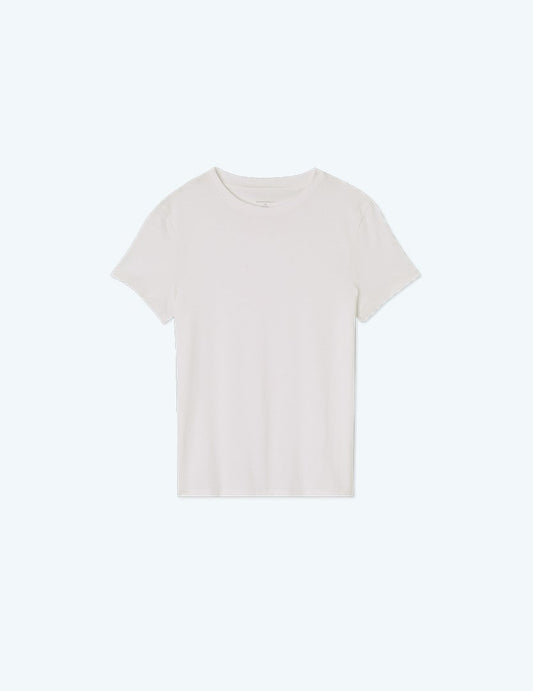 The Luxe Pima Fitted Tee - White Sand