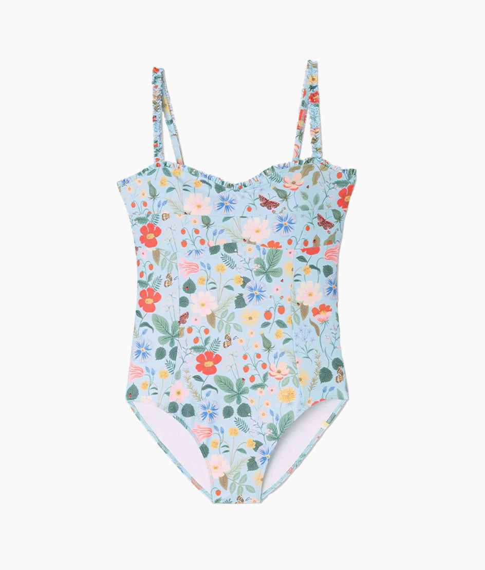 The Mini-Ruffle Sweetheart Coast One-Piece - Strawberry Fields in Mist