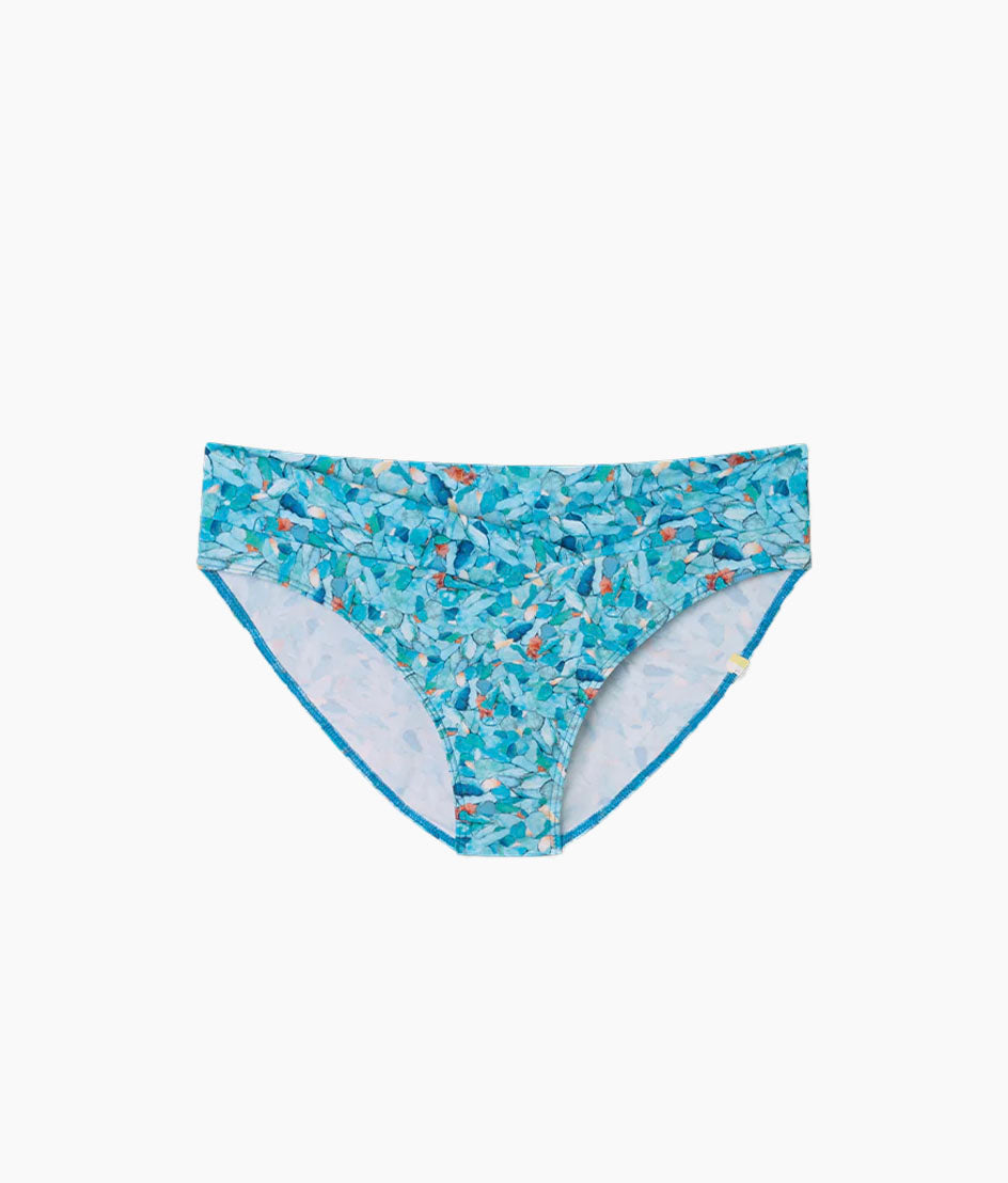 The V-Front Low Rise Bikini Bottom - Blue Isle