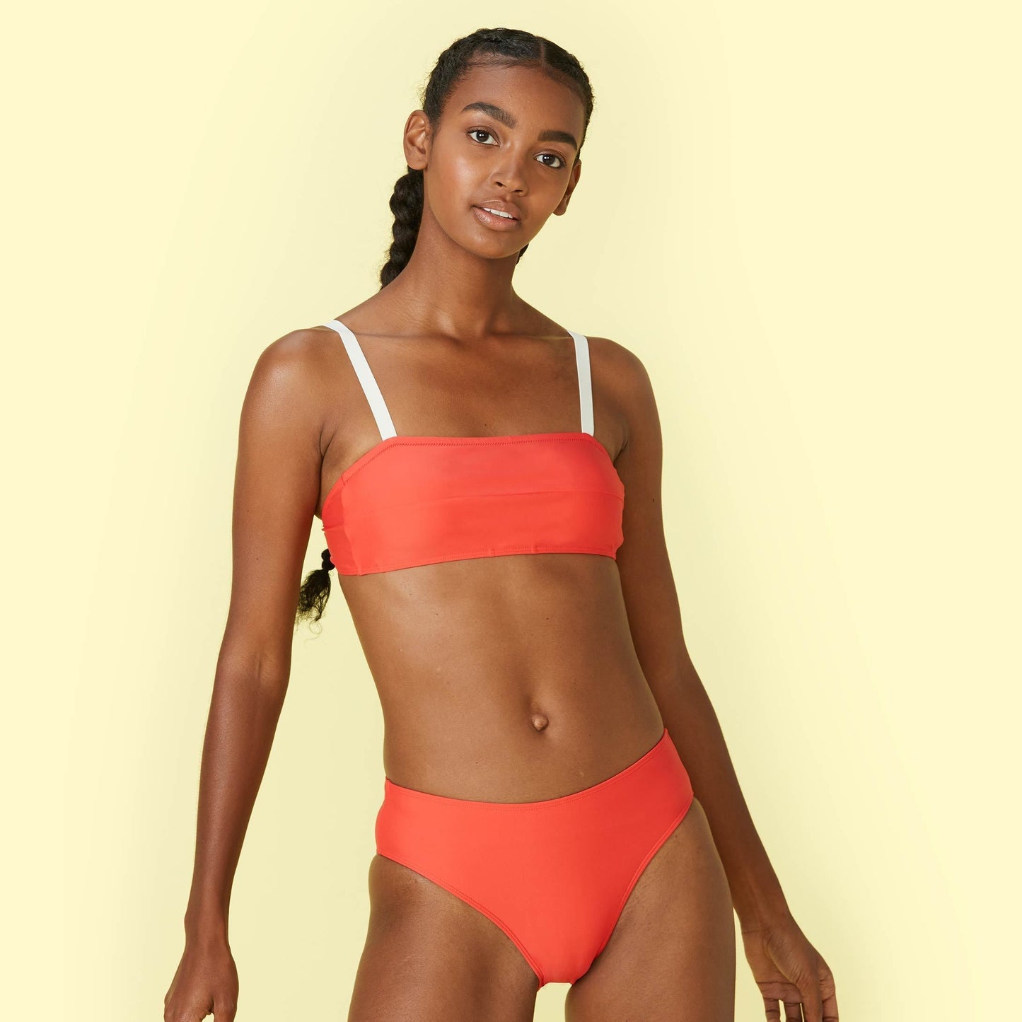 The High Leg Mid Rise Bikini Bottom - Grapefruit