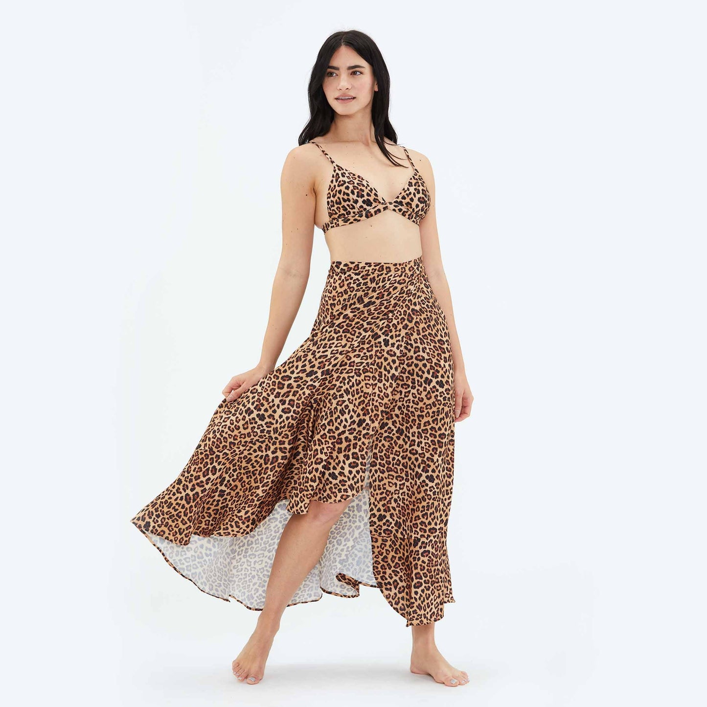 The Beach to Brunch Wrap Skirt - Leopard