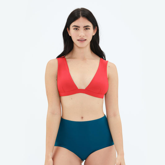 The Plunge Bikini Top - Grapefruit