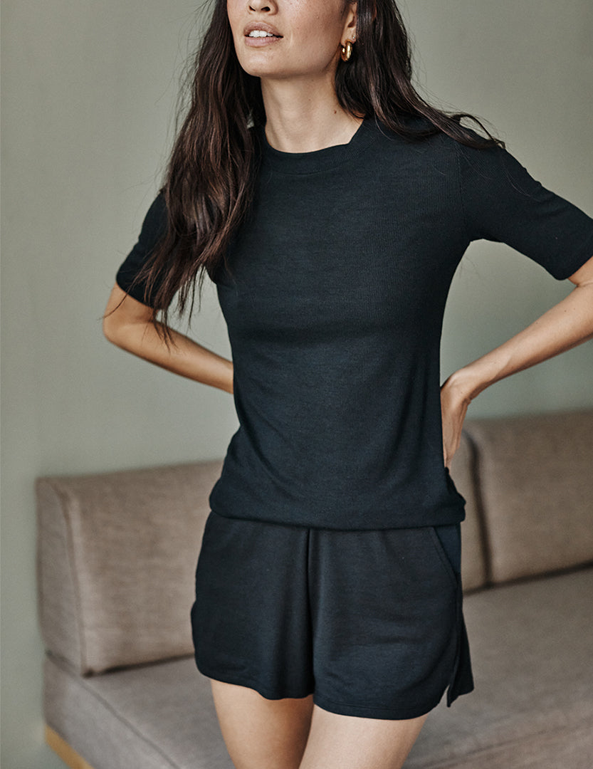 The Softest Ribbed Lounge Shorts - Sea Urchin