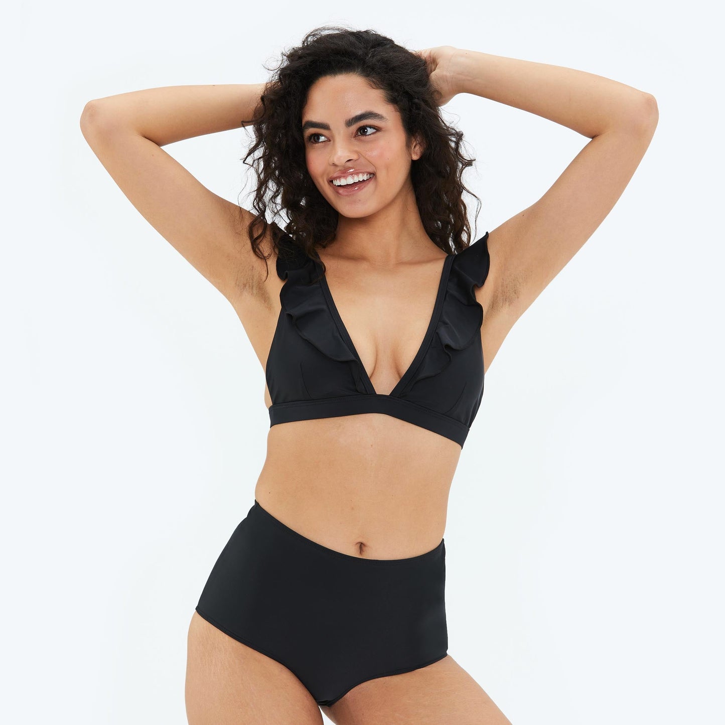 The Ruffle Plunge Bikini Top - Main