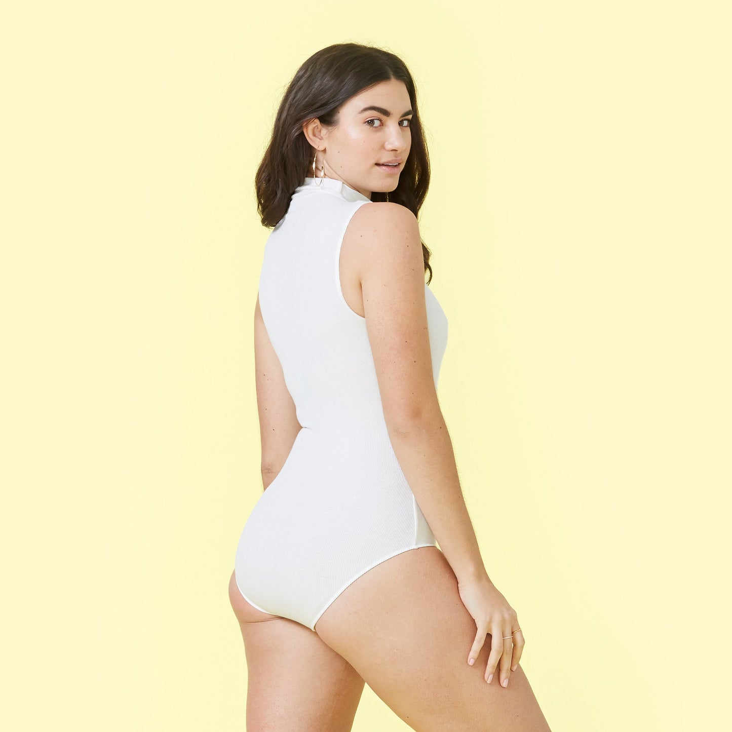 The Sleeveless Day to Night Bodysuit - White Sand