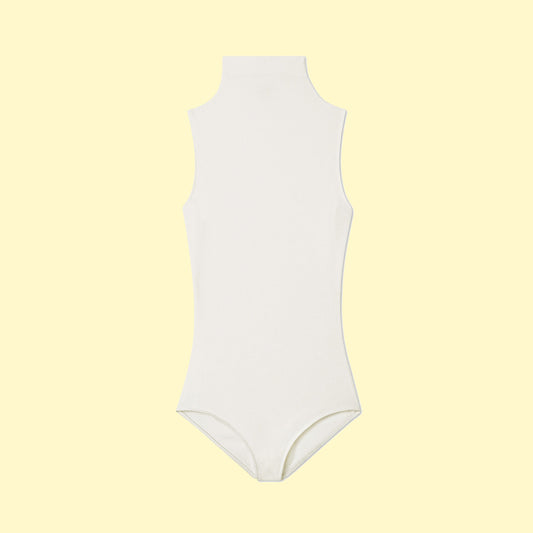 The Sleeveless Day to Night Bodysuit - White Sand