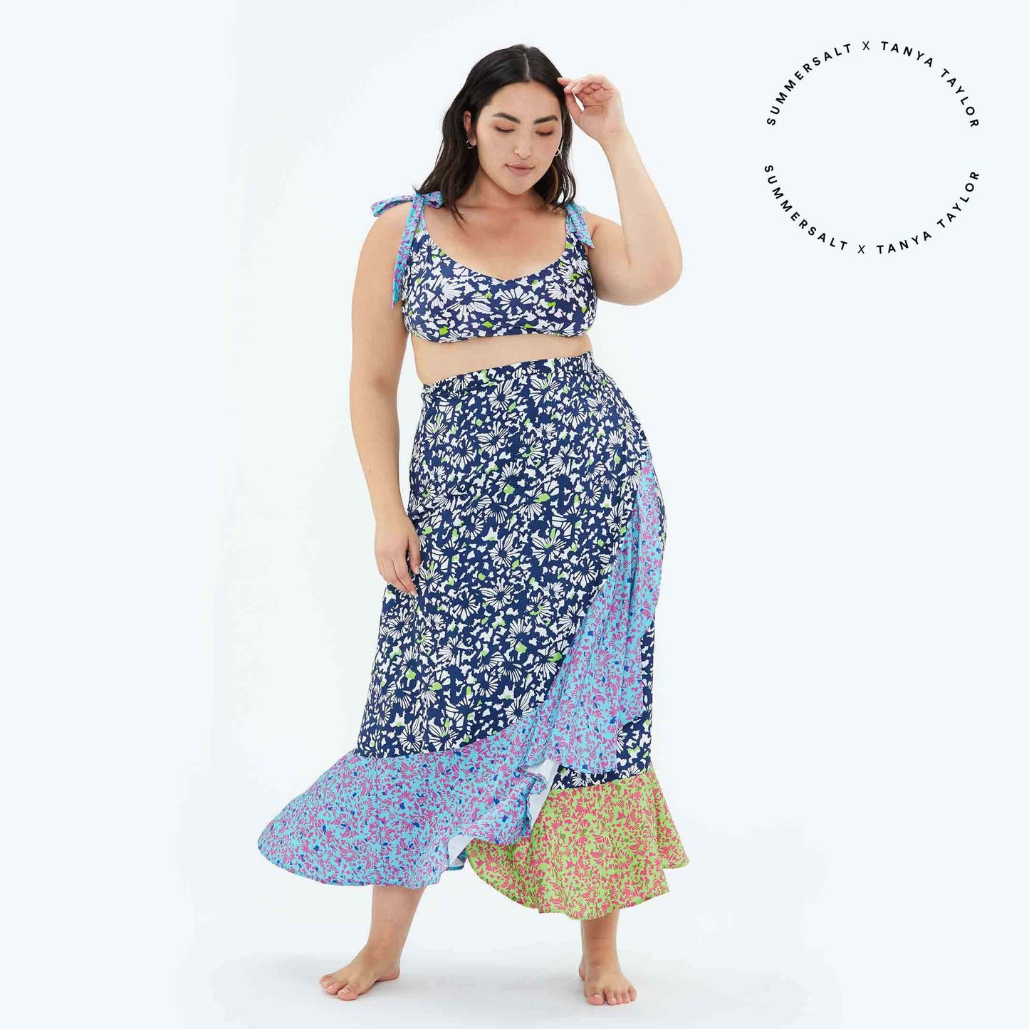 The Beach to Brunch Wrap Skirt - Multi Brushstroke